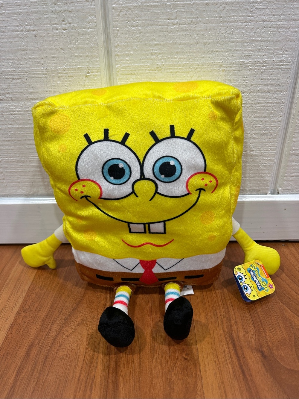 SpongeBob Squarepants Plush Doll - Yellow with Blue Eyes and Red Tie